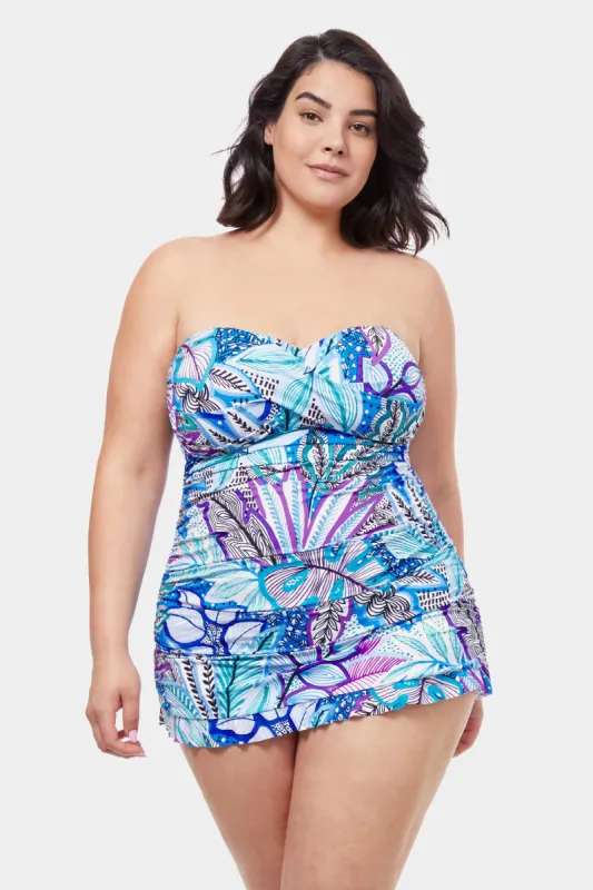 Plus Tropic Boom Full Figure Bandeau Swim Dress sold by Lord & Taylor