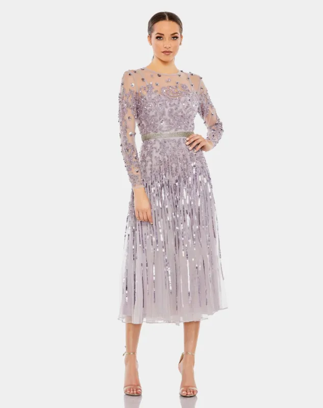 Long Sleeve Tea Length Dress sold by Lord & Taylor