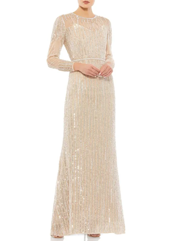 Long Sleeve Sequin Trumpet Gown sold by Lord & Taylor