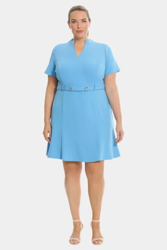 V-Neck Belted Flare Dress sold by Lord & Taylor