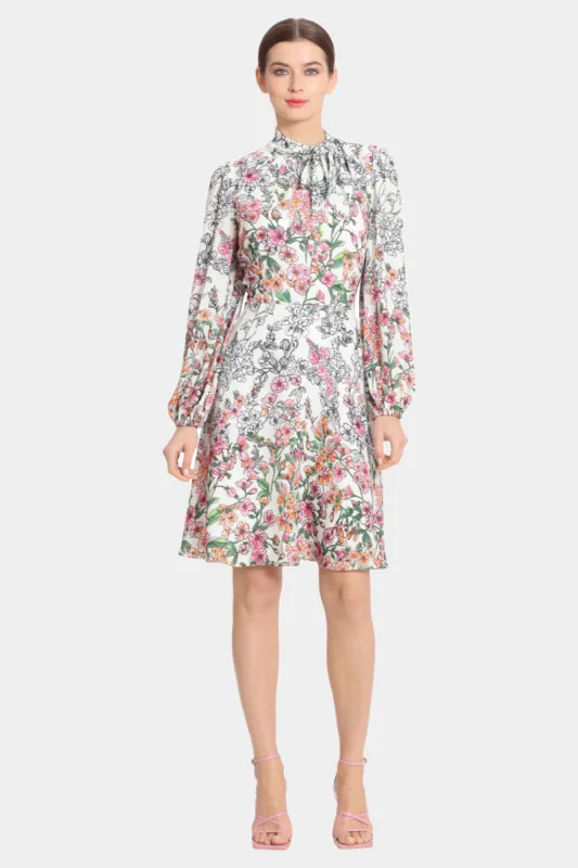 Tie Neck Fit And Flare Mini Dress sold by Lord & Taylor