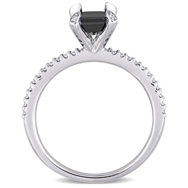 10k White Gold Black and White Diamond Ring sold by Lord & Taylor