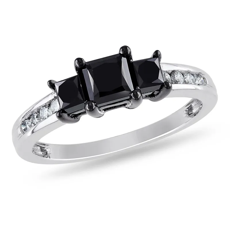 10k White Gold Black and White Diamond Ring sold by Lord & Taylor
