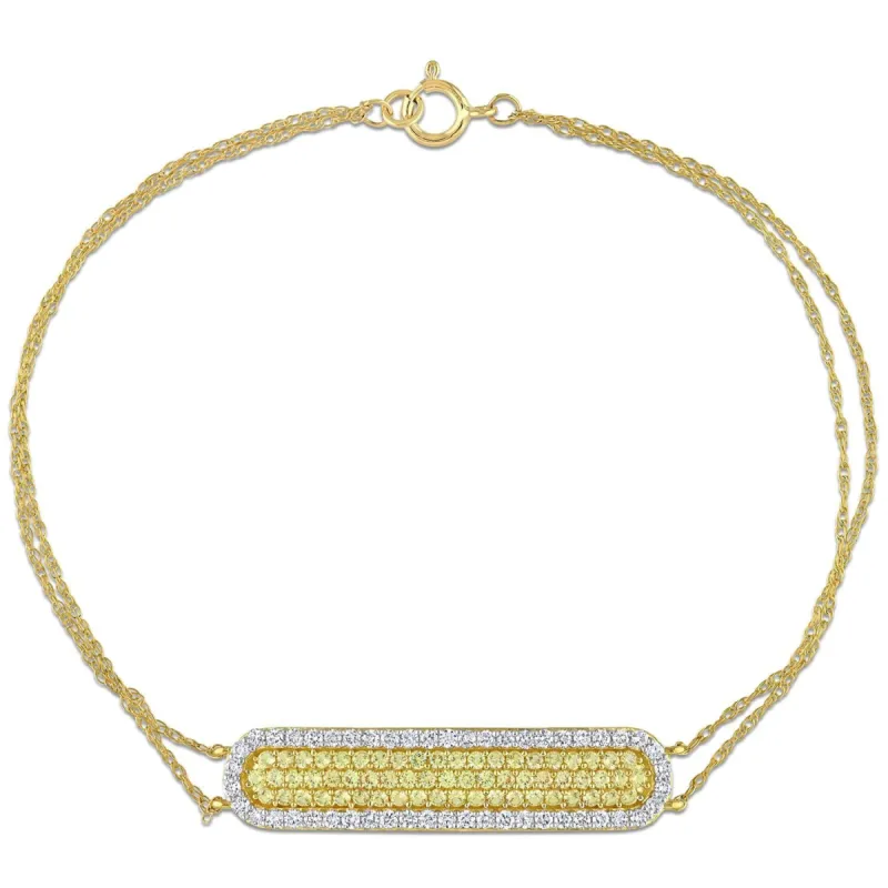 10K Yellow Gold Yellow Sapphire and Diamond Bracelet sold by Lord & Taylor