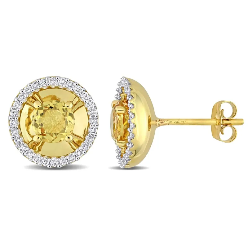 10K Yellow Gold Citrine and Diamond Earrings sold by Lord & Taylor