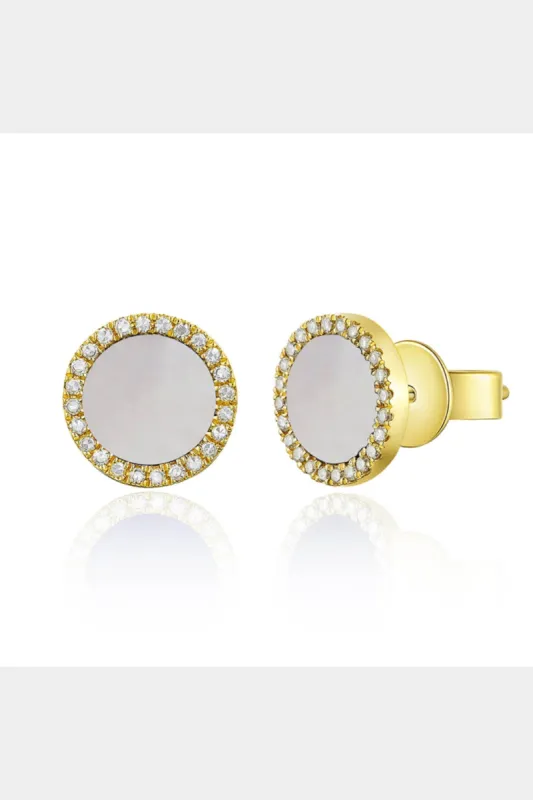 14K Gold Diamond & Mother Of Pearl Earrings sold by Lord & Taylor