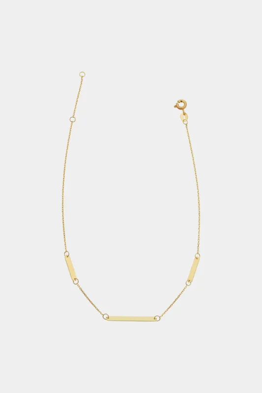 14K Gold Station Bar Anklet made by Lord & Taylor