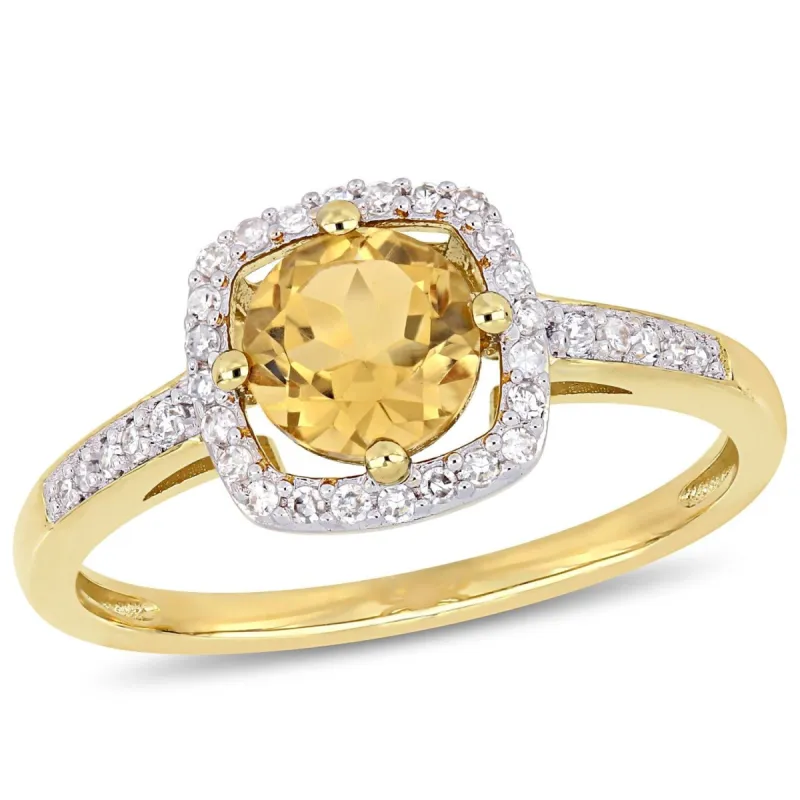 10k Yellow Gold Citrine and Diamond Ring sold by Lord & Taylor