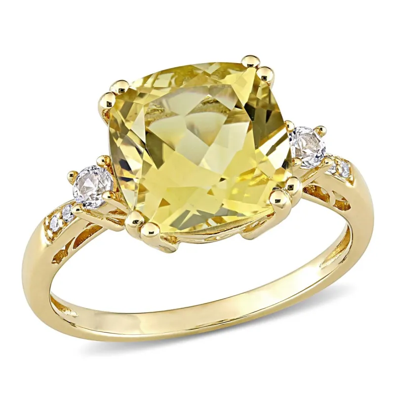10k Yellow Gold Citrine, Lab-Created Sapphire and Diamond Accent Ring sold by Lord & Taylor