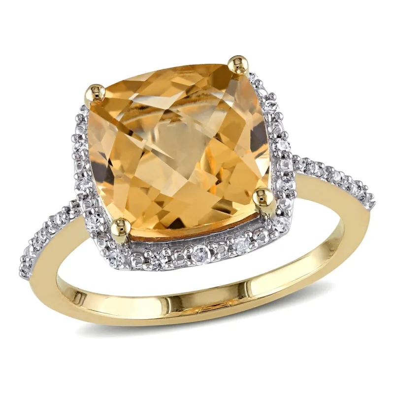 10K Yellow Gold Citrine and Diamond Ring sold by Lord & Taylor