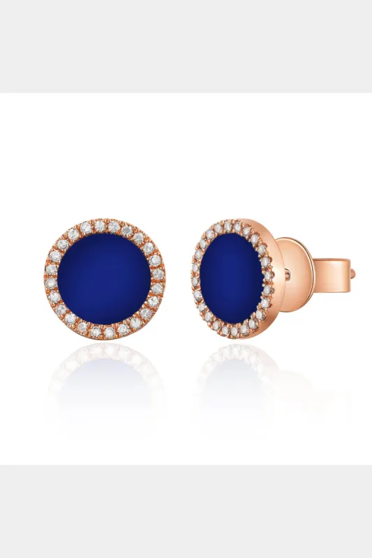14K Gold Diamond & Lapis Disc Stud Earrings sold by Lord & Taylor