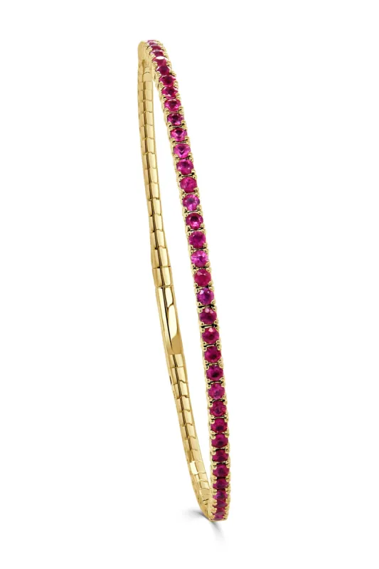 14K Gold 1.95Ct Ruby Flexible Bangle sold by Lord & Taylor
