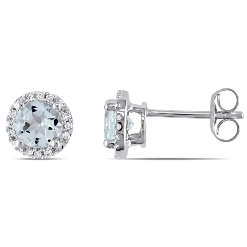 10k White Gold Aquamarine and Diamond Accent Earrings sold by Lord & Taylor