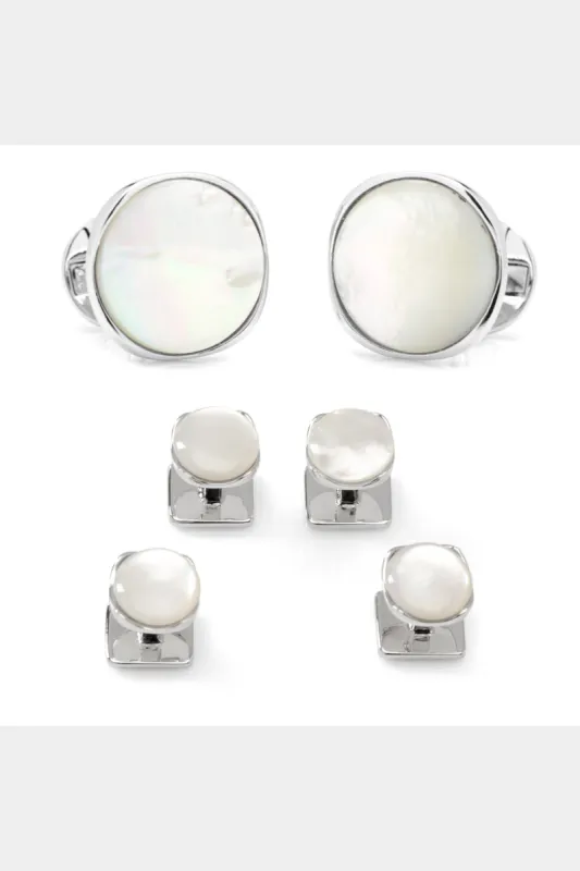Sterling Silver Classic Formal Mother of Pearl Stud Set sold by Lord & Taylor