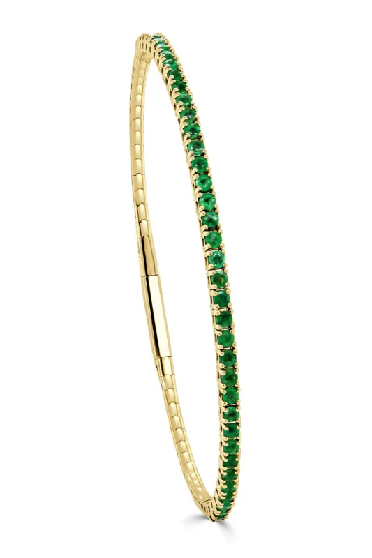 14K Gold 1.50Ct Emerald Flexible Bangle sold by Lord & Taylor