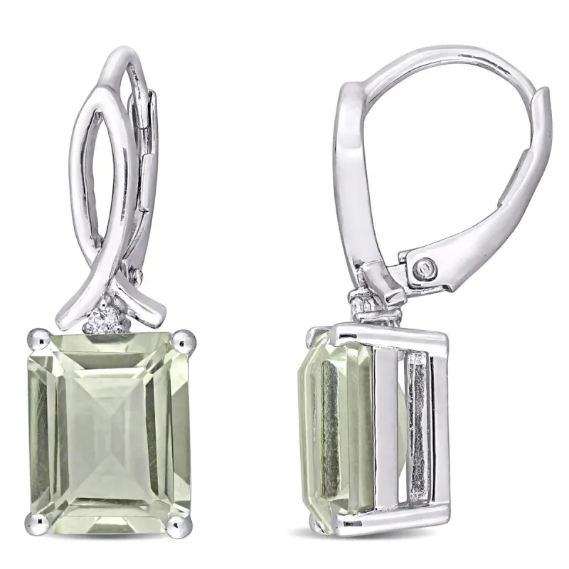 Green Quartz and White Topaz Earrings sold by Lord & Taylor