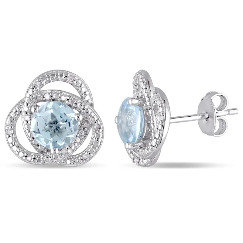 Blue Topaz and Diamond Earrings sold by Lord & Taylor