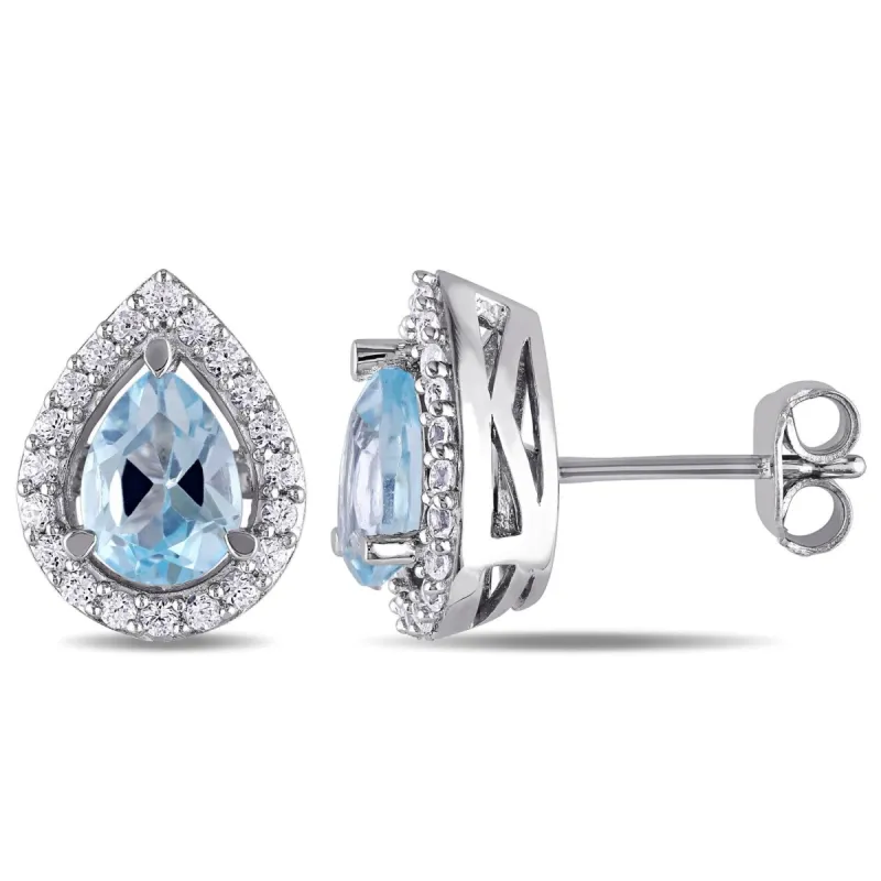 Blue Topaz and Lab-Created White Sapphire Earrings sold by Lord & Taylor