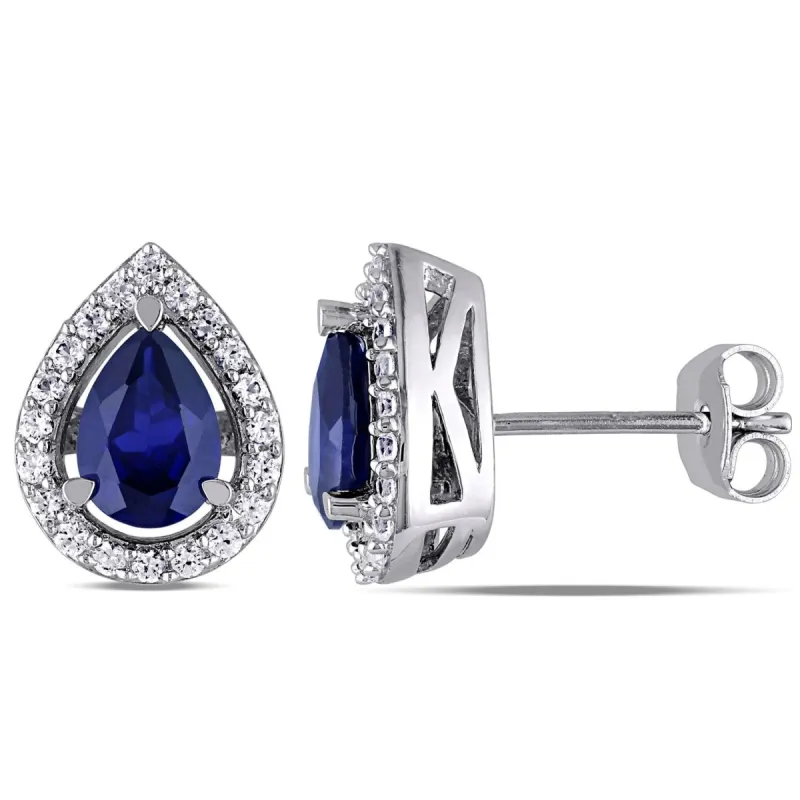 Lab-Created Blue and White Sapphire  Earrings sold by Lord & Taylor