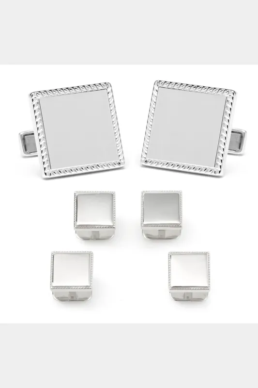 Sterling Silver Rope Square Stud Set sold by Lord & Taylor