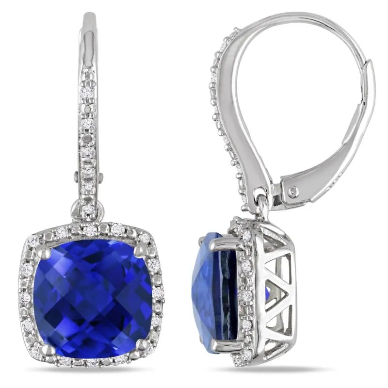 Lab-Created Blue Sapphire and Diamond Earrings sold by Lord & Taylor