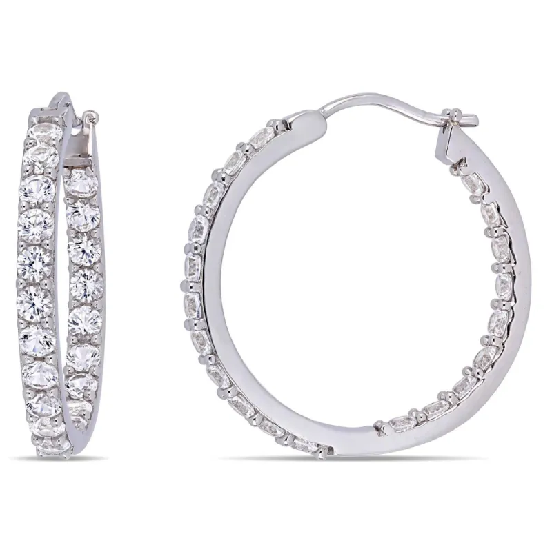 Lab-Created White Sapphire Hoop Earrings sold by Lord & Taylor