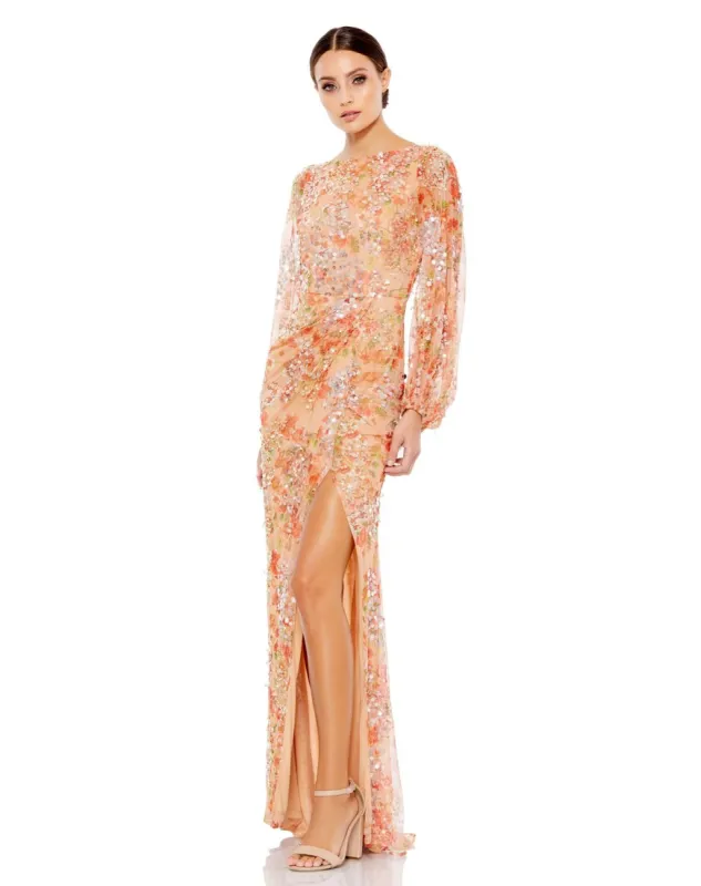 Long Sleeve Wrap Gown sold by Lord & Taylor