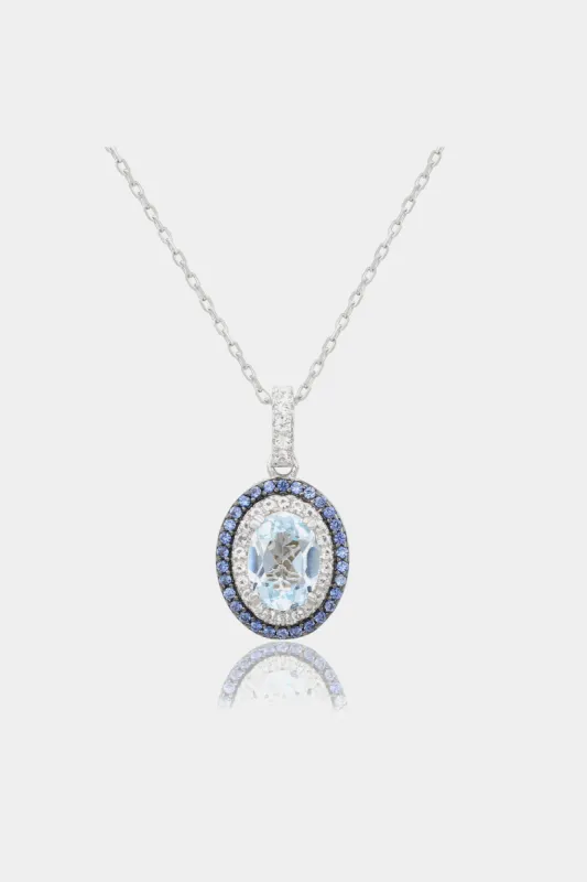 Oval Cut Topaz And Sapphire Accent Pendant sold by Lord & Taylor
