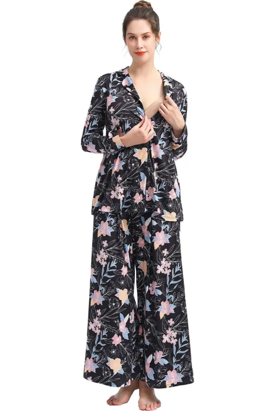 Lia Maternity/Nursing Floral Print Pajamas sold by Lord & Taylor