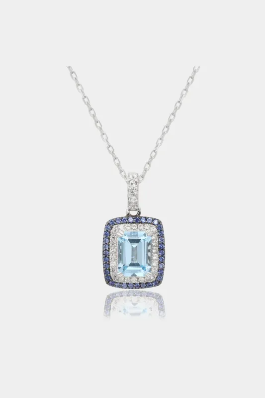 Emerald Cut Topaz And Sapphire Accent Pendant sold by Lord & Taylor
