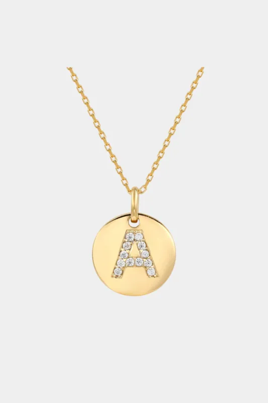Cubic Zirconia Letter Initial Disc Pendant sold by Lord & Taylor
