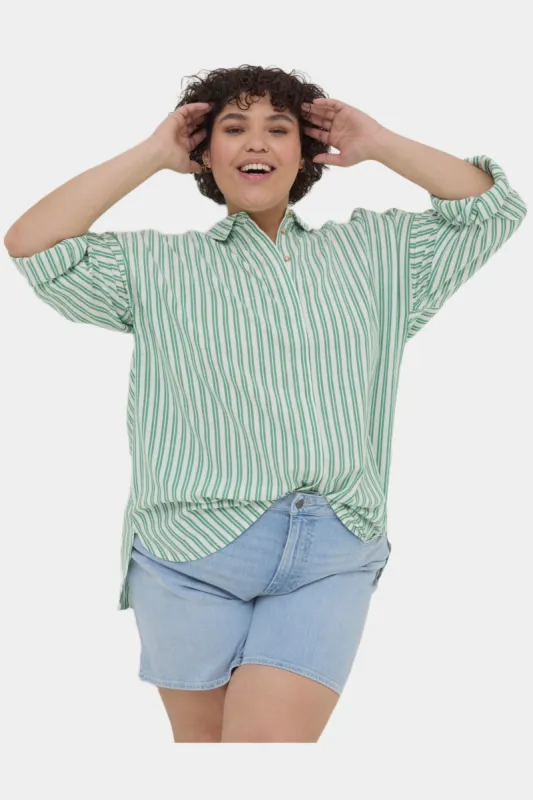 Billie Stripe Longline Shirt sold by Lord & Taylor