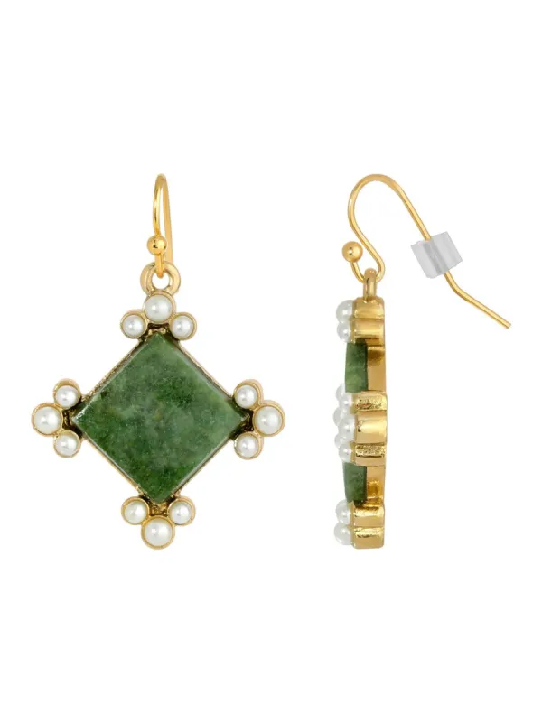 Semi Precious Aventurine Drop Earrings sold by Lord & Taylor