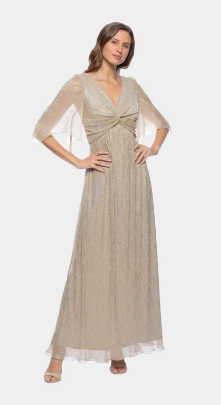 Butterfly Sleeve Pleated Gown sold by Lord & Taylor
