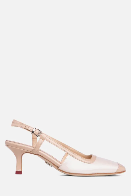 Leather Kitten Heel Slingback Pump sold by Lord & Taylor