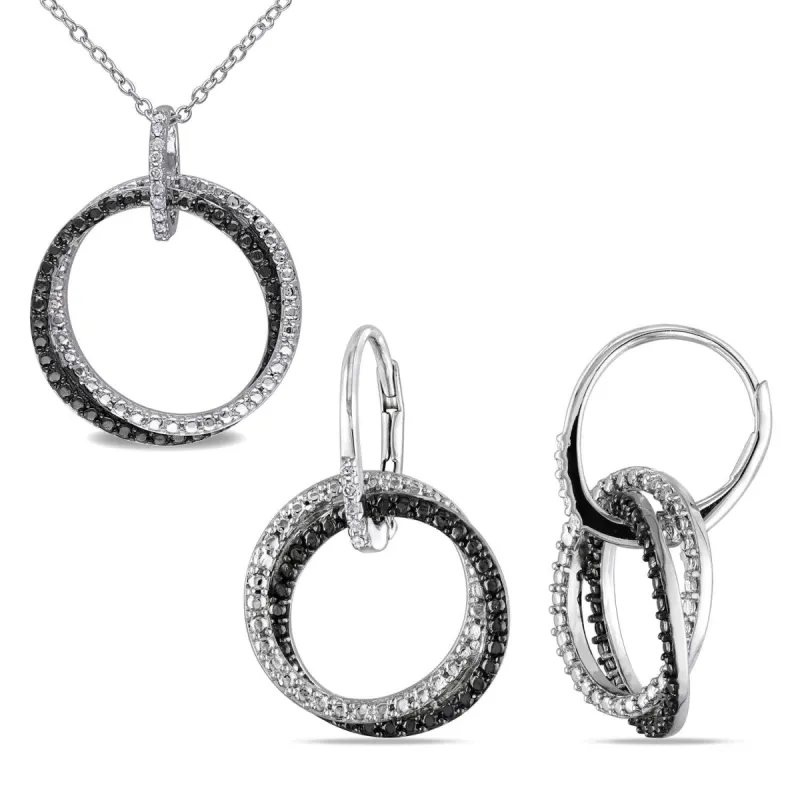 Diamond Circle Earrings & Necklace Set sold by Lord & Taylor