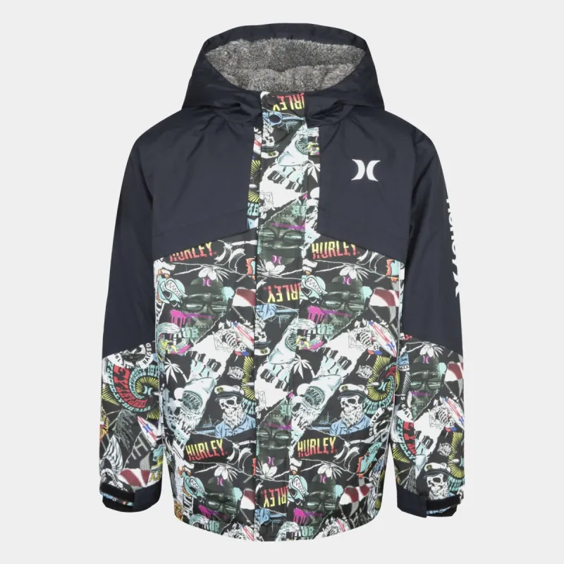 Boys Printed Snowboard Jacket made by Hurley