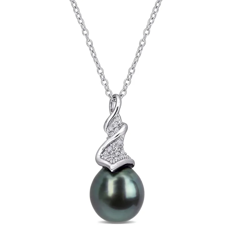 Tahitian Cultured Pearl and Diamond Necklace sold by Lord & Taylor