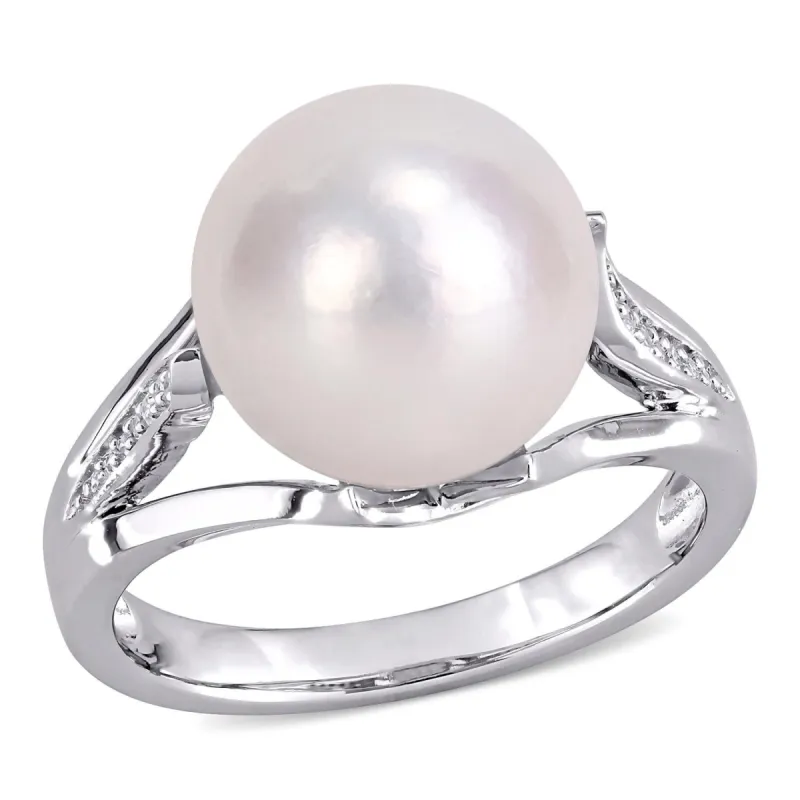 Cultured Freshwater Pearl and Diamond Ring sold by Lord & Taylor