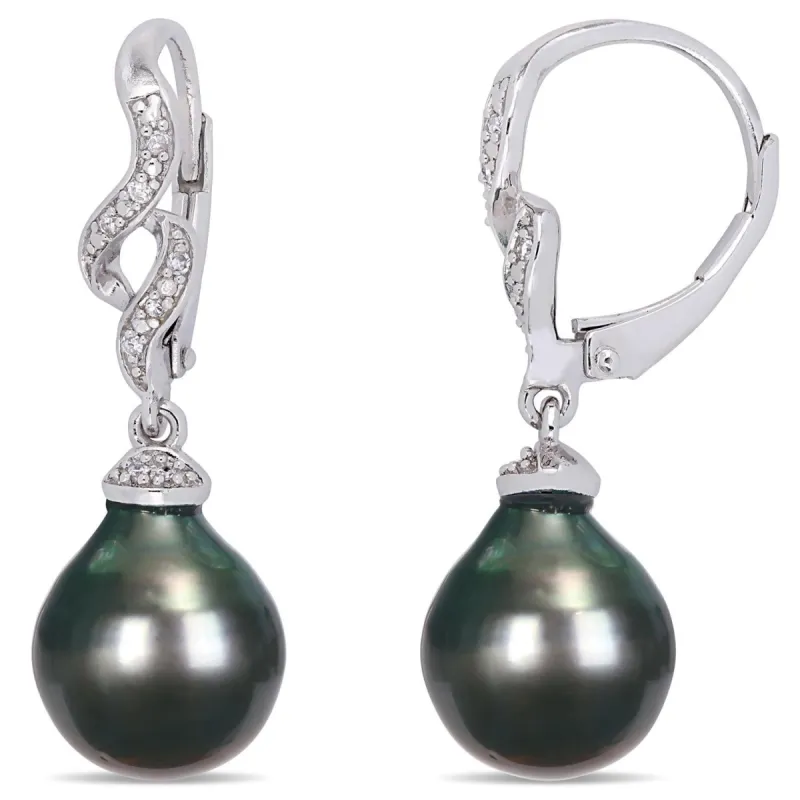 Tahitian Cultured Pearl and Diamond Earrings sold by Lord & Taylor