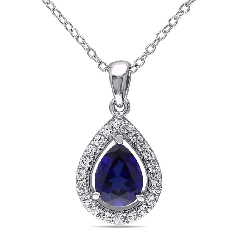 Created Blue and Created White Sapphire Necklace sold by Lord & Taylor