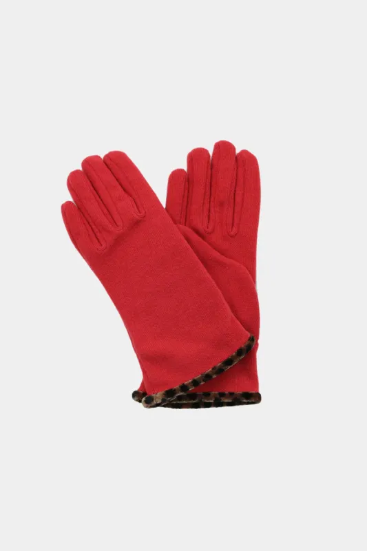 Leopard Print Piping Glove sold by Lord & Taylor