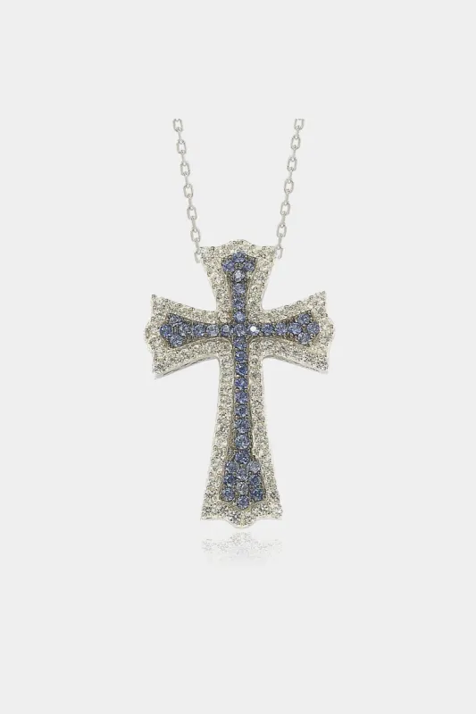 Sapphire and Diamond Accent Cross Pendant sold by Lord & Taylor