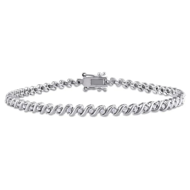 Diamond S-Shape Tennis Bracelet sold by Lord & Taylor