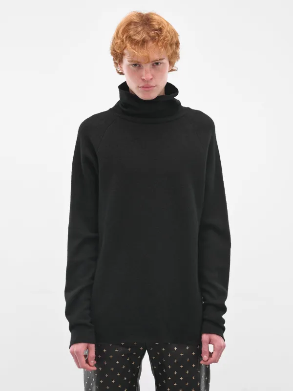Black Alpaca Raglan Turtleneck Sweater (NT260DT-NWA-BLACK) sold by lorenzo