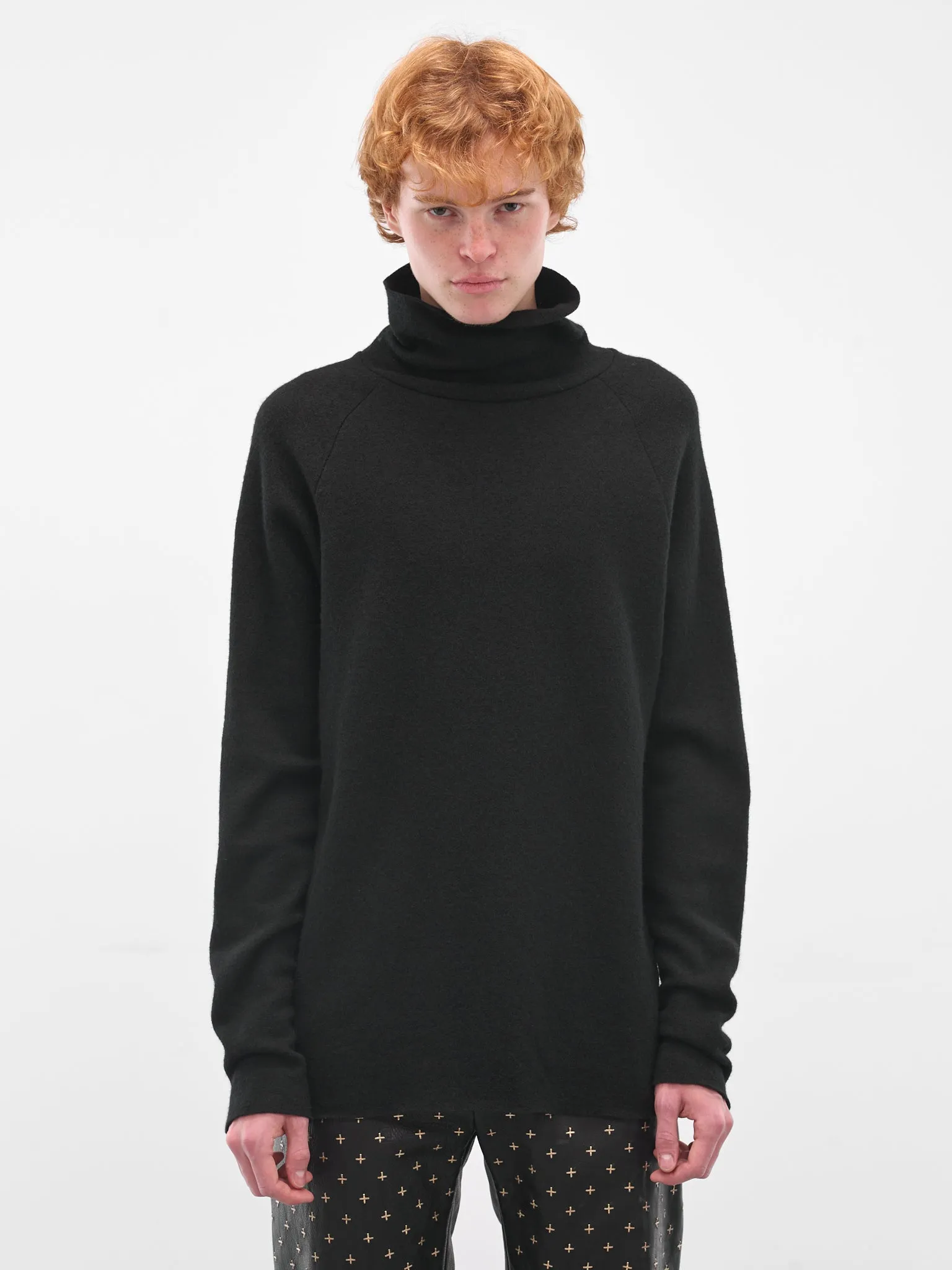 Black Alpaca Raglan Turtleneck Sweater (NT260DT-NWA-BLACK) sold by lorenzo