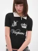 Logo Graphic Contrast Polo Shirt (VAQ10N001-BLACK-WHITE) sold by lorenzo