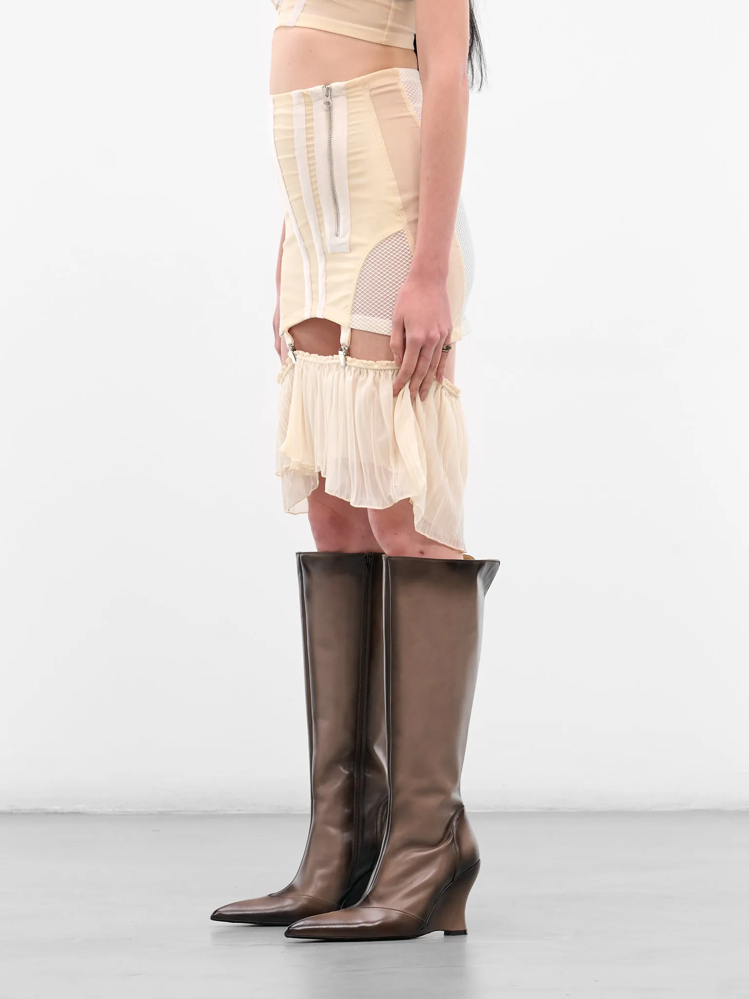 Blonde Uma Girdle Mini Skirt (UMASK0BLO-BLONDE) sold by lorenzo product image thumbnail 2