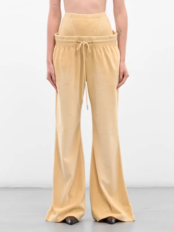 Blonde Layered Relaxed Flare Sweatpants (PAS0BLO-BLONDE) sold by lorenzo