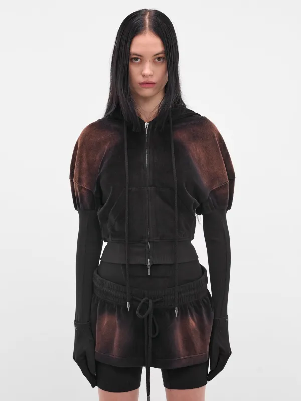 Brown Oversized Paris Zip Hoodie (PAHO0DARK-DARK) sold by lorenzo